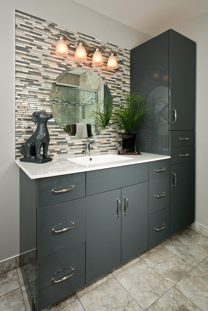 contemporary grey vanity