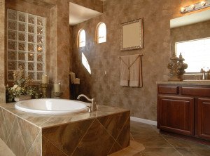 Beautiful bathroom interior design in new home