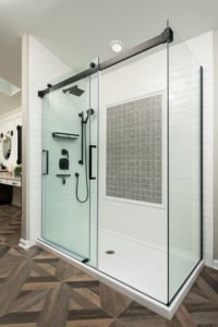 tiled shower