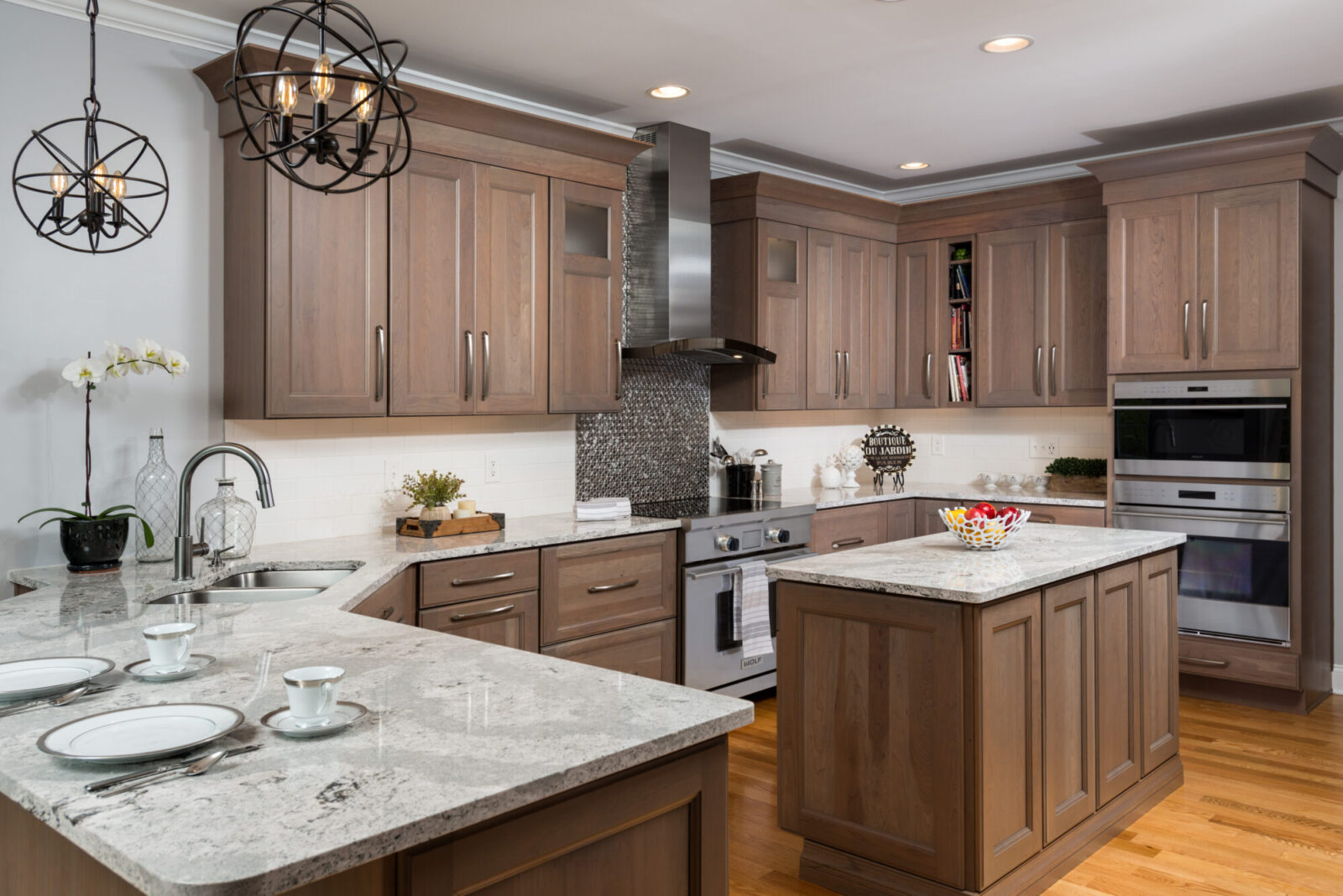 clean and serene, earth-toned kitchen